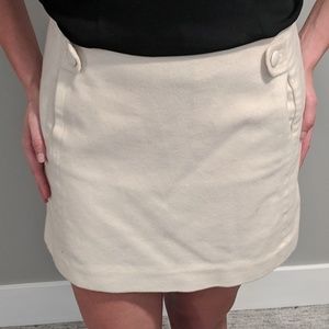 Cream Wool Mini Skirt